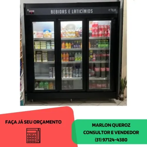 Expositor Refrigerado 3 Portas Preto Polar 127/220v