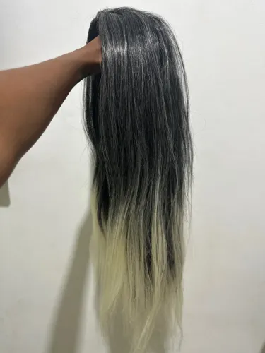 Lace Wig orgânica Ombre platinada