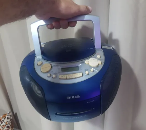 Rádio Aiwa toca CD antigo RELIQUIA funcionando Mini system 
