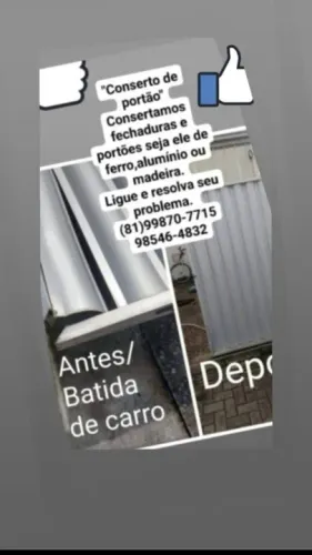 Conserto de portas e portões alumínio em ferro e fechadura