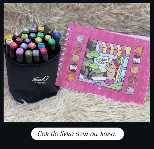 Kit 24 canetinhas + 1 livro Bobbie Goods 