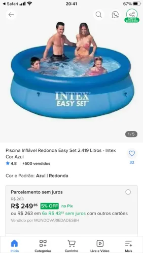 Piscina inflável Intex