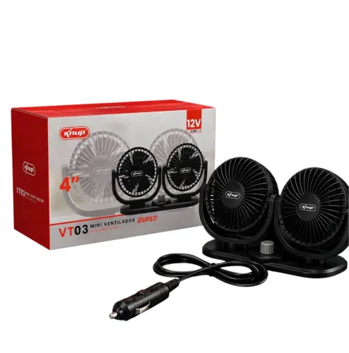 MINI VENTILADOR AUTOMOTIVO DUPLO KNUP 4? 12V