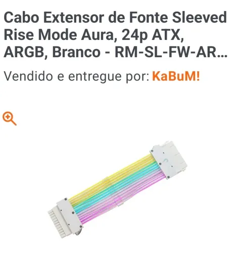 Cabo sleeved branco aura rgb rise mode