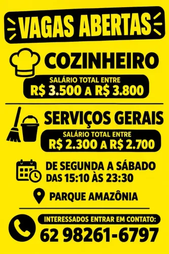 Cozinheiro(a)/serviços gerais 