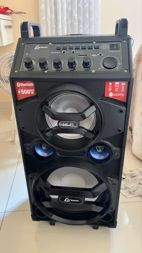 Caixa de Som Amplificadora Bluetooth Lenoxx Preta 500W