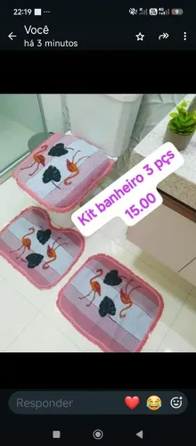 Kit 3 peças p banheiro várias cores