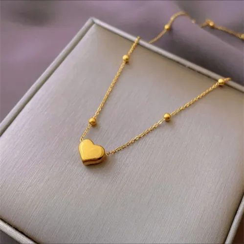 Colar Feminino Minimalista Coração Ouro 18k - Semijoia de Luxo