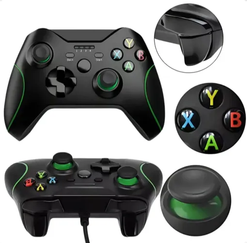 Controle Compativel Xbox One Series S Joystick Com Fio Usb Manete
