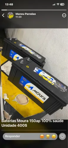 Bateria de caminhão moura de 150 amp saúde da bateria 100% aceito cartão com acréscimo