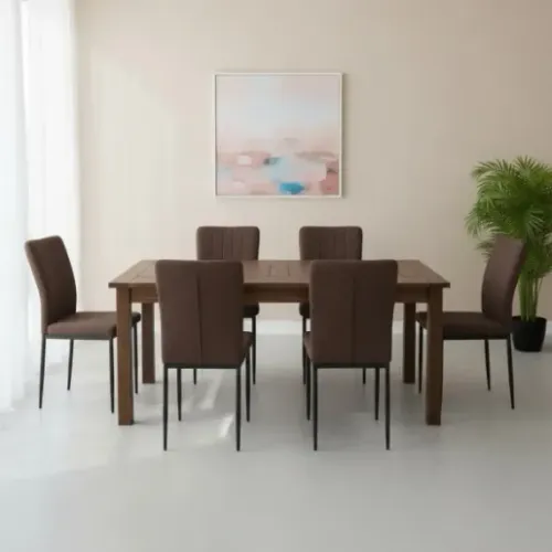 Conjunto 6 Cadeiras Jantar Versi V1005 Revestimento Estofado