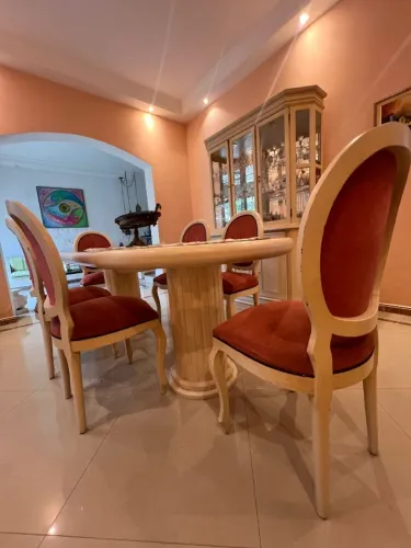 Mesa de Jantar Luís XV - 8 cadeiras