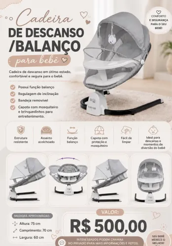 Cadeira de Descanso e Balanço Bebê Elétrica Snug - Maxi Baby