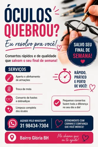 Reparos em armações de óculos 