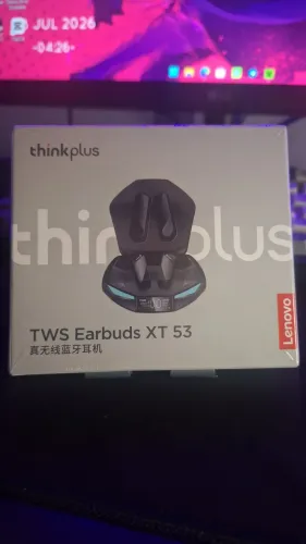 Fone Bluetooth Lenovo XT53 Gamer Baixa Latência LED Display Sem Fio