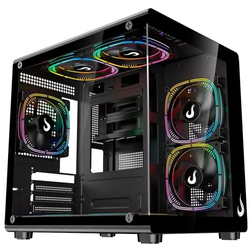 Gabinete Gamer Rise Mode Galaxy Glass X Mini - OPENBOX SEMI NOVO!