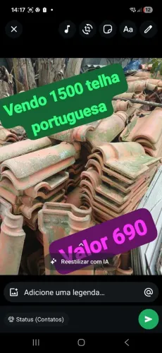 Vendo 1500 telas portuguesa usada valor 690