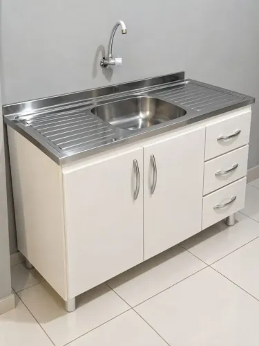 Balcão de pia c/ cuba 100%mdf