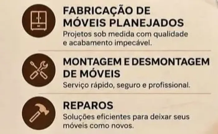 MARCENARIA ( fabricação, concerto e reforma)