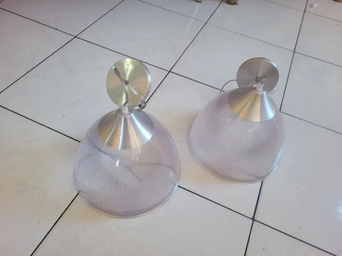 Luminária de teto prismática em acrílico transparente + lâmpadas grátis