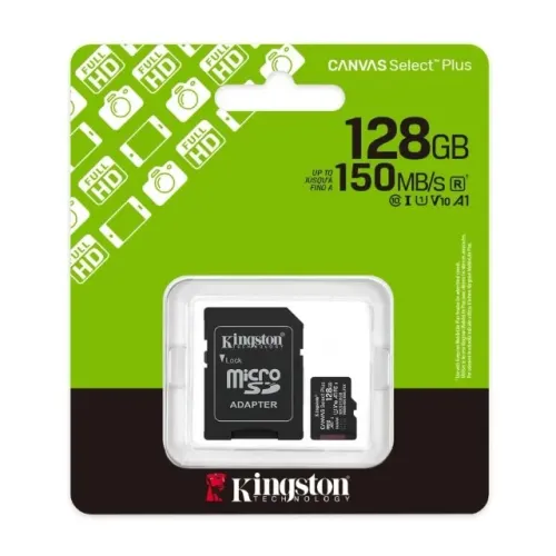 Cartão de Memória Sd 128gb Kingston Canvas Select Plus Classe 10, U1, V10 - Sdcs3/128gb *E