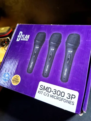Kit 3 Microfones [Dylan SMD-300] + 3 Cabos