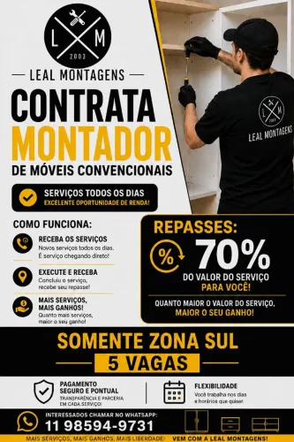 vaga montador de móveis