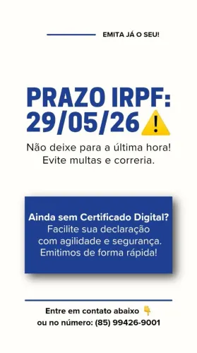 DECLARAÇÃO DO IMPOSTO DE RENDA E EMISSÃO DO CERTIFICADO DIGITAL 