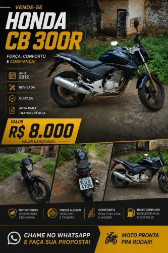 CB 300 - 2012 apta para TRANSFERÊNCIA