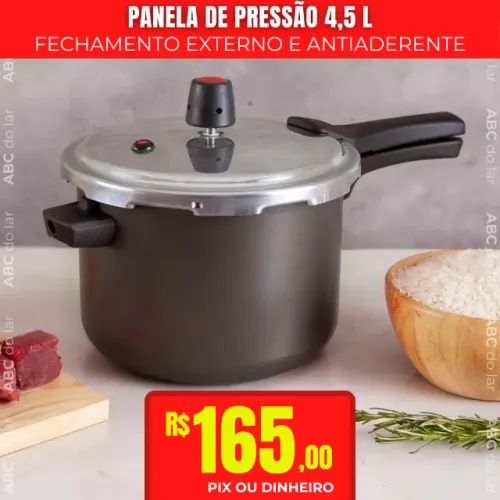 Panela De Pressão 4,5 L Fechamento Externo Antiaderente - Panelux Cor Grafite
