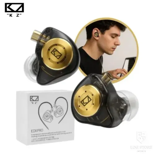 Fone de  Ouvido KZ EDX Pro Black Crystal Cyan Com/Sem Mic Retorno de Palco Entrega Grátis