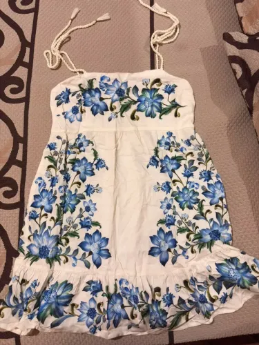Vestido Farm Alça Laura Floral Azul - Tamanho P (Usado uma única vez)