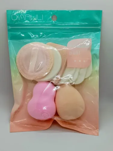 Kit com 9 esponjas para maquiagem