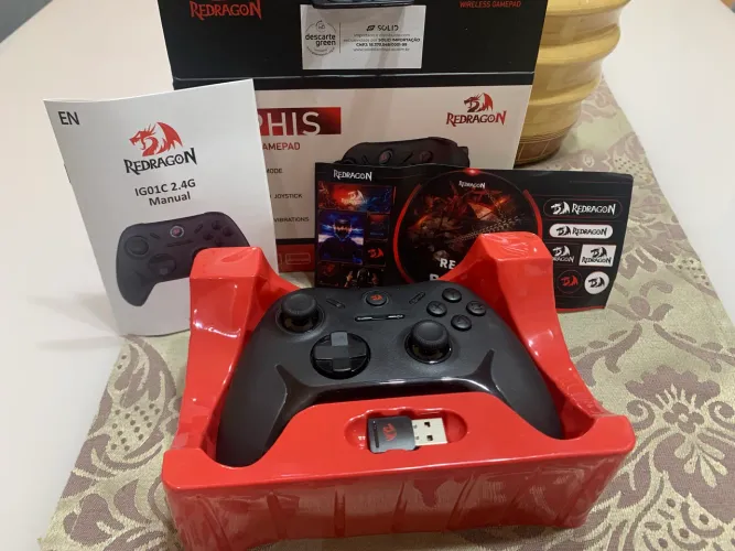 Controle Gamer Sem Fio Tophis G821 Redragon Preto
