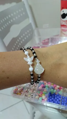 Pulseira nossa senhora+ divino espírito santo
