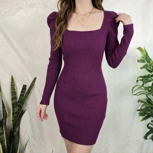 Vestido Farm roxo malha PP/P