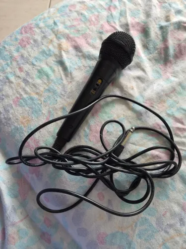 microfone dinâmico com fio, compatível com uso geral, karaokê e caixas de som