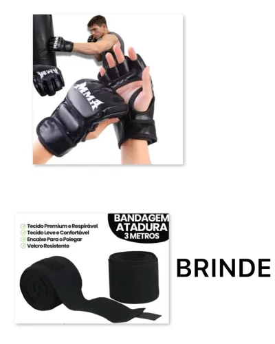 Luva MMA Box Muay Thai + Bandagem 3m de brinde