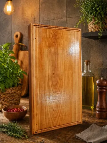 Tábua de Corte Madeira Maciça Tauari 50x29 3,5cm Profissional