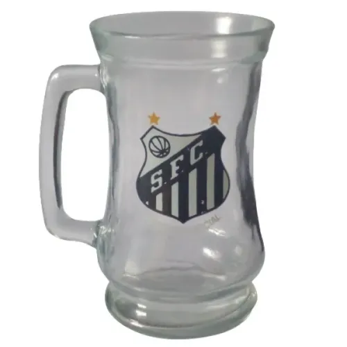 Caneca de Vidro Santos F C Produto Oficial Usada