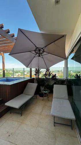 Conjunto Garden: Ombrelone + Espreguiçadeiras
