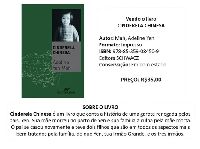 Livro - CINDERELA CHINESA