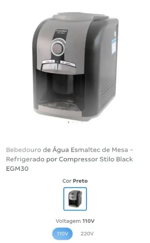 Bebedouro de agua ESMALTEC de mesa