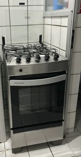 Fogão 4 bocas de piso Brastemp Clean Inox Bivolt