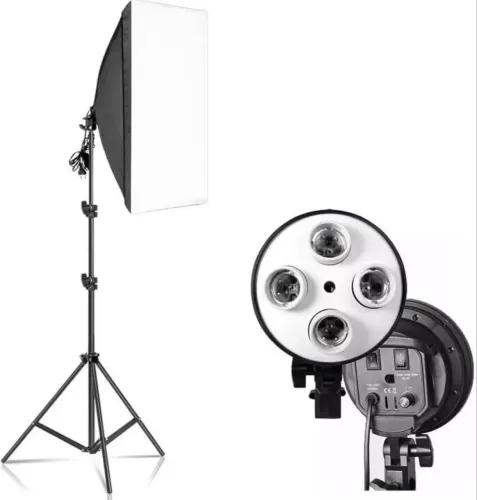 Softbox 4 Lâmpadas + Tripé - Nova