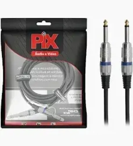 Cabo P10 Guitarra Blindado 3m Pix Ponta Gold Conectores Pro