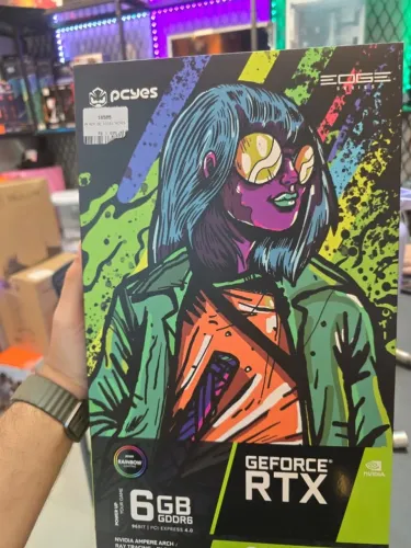 PLACA DE VIDEO PCYES GEFORCE RGB RTX 3050 6GB RGB GDDR6 96BITS PVRTX30506BLPE
