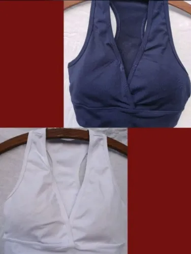 Top Fitness Manalinda kit com 2 - Tamanho P (Branco e Azul Marinho)