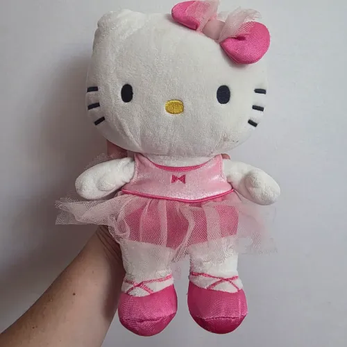Pelúcia hello kitty infantil branca e rosa para crianças, decoração de festas 