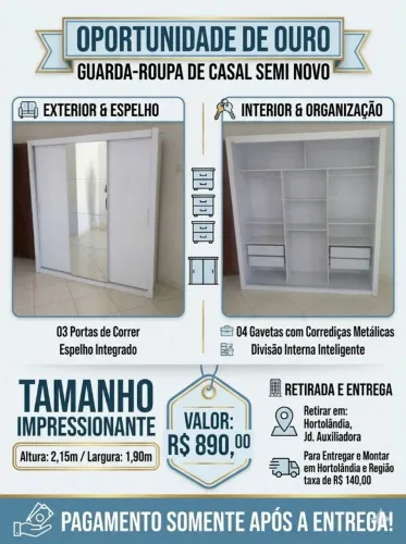 Guarda roupa de casal semi novo